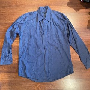Burberry London 100% cotton blue striped button down shirt large